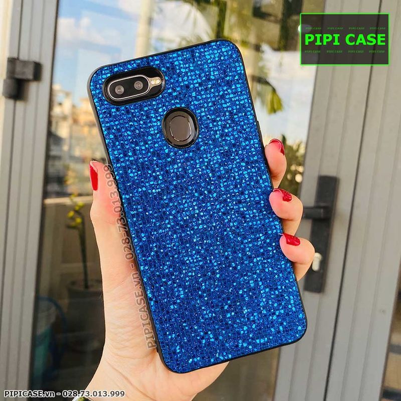Ốp Lưng Oppo F9 - Kim Tuyến - Xanh