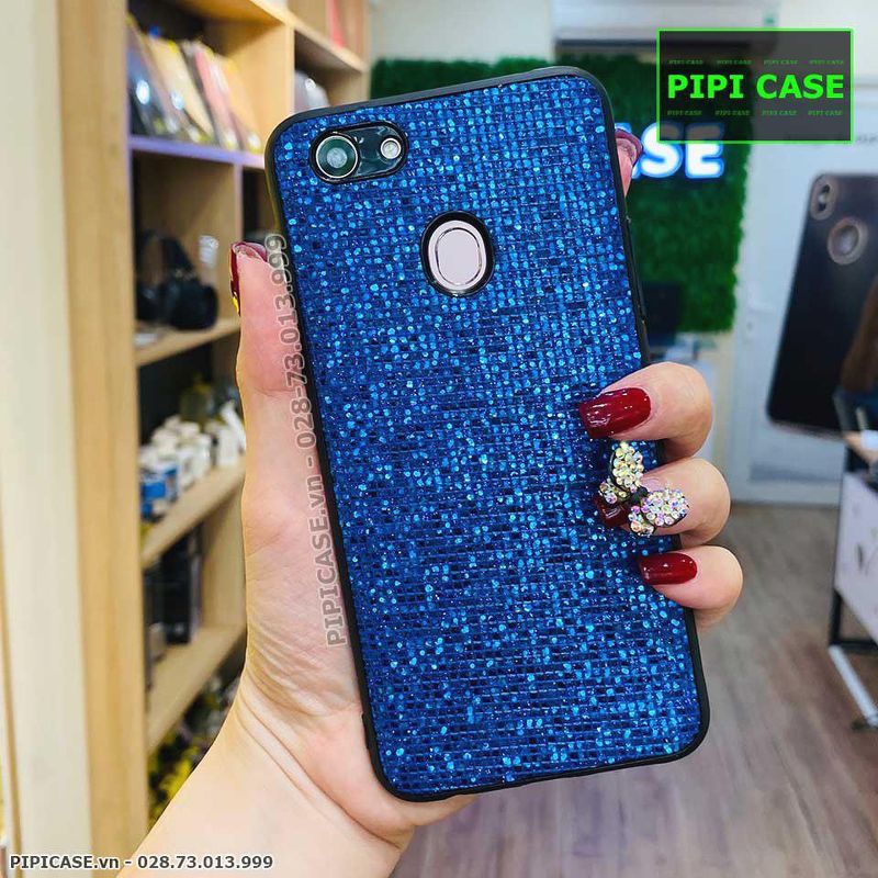 Ốp Lưng Oppo F5 - Kim Tuyến - Xanh