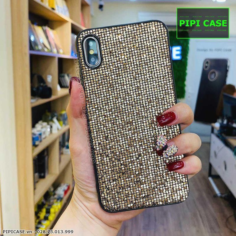 Ốp Lưng iPhone X / XS - Kim Tuyến - Vàng