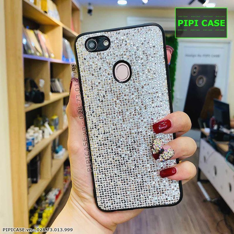 Ốp Lưng Oppo F5 - Kim Tuyến - Bạc