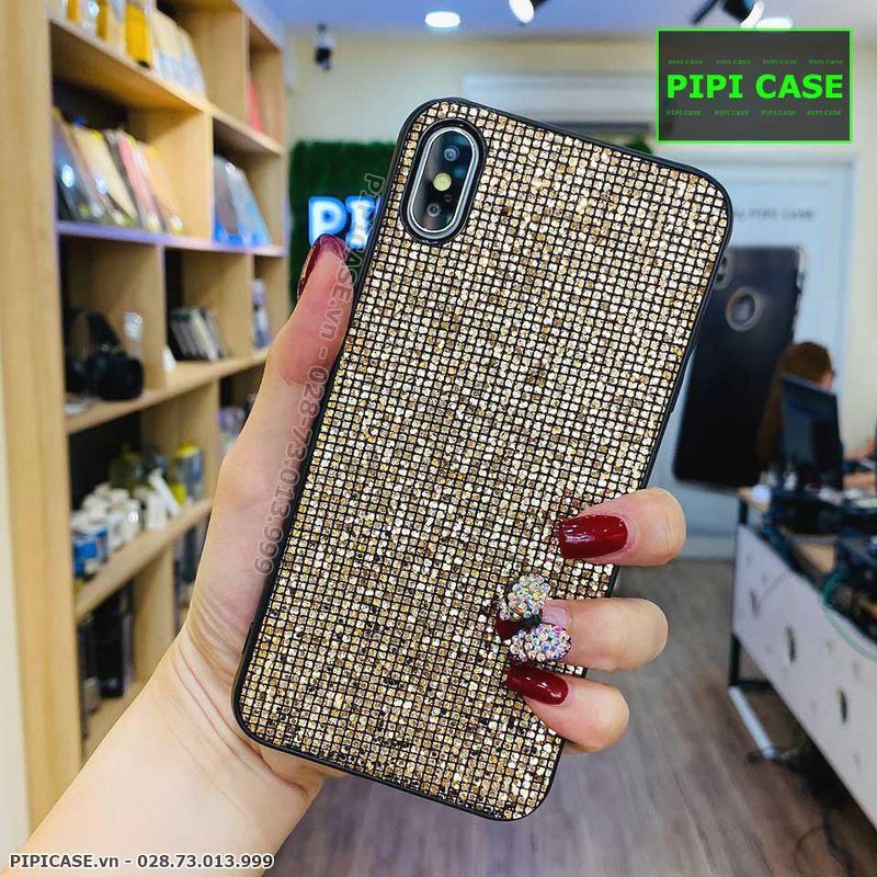 Ốp Lưng iPhone X / XS - Kim Tuyến - Vàng