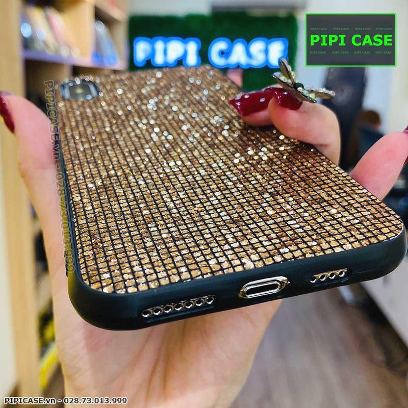 Ốp Lưng iPhone X / XS - Kim Tuyến - Vàng