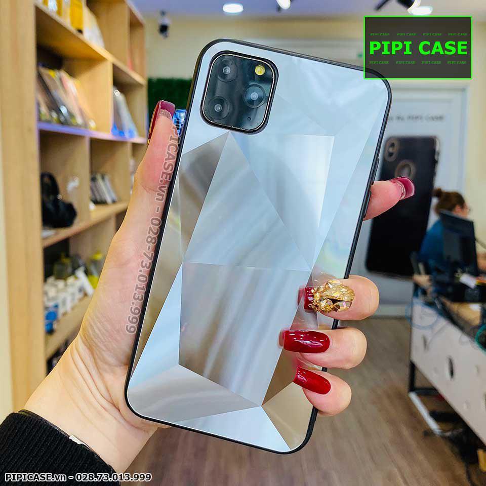 Ốp Lưng iPhone 11 Pro Max - Kim Cương 6D - Bạc