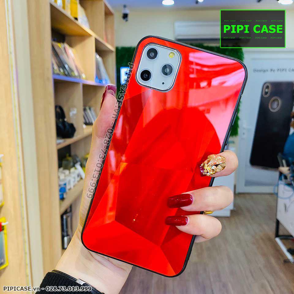 Ốp Lưng iPhone 11 Pro Max - Kim Cương 6D - Đỏ