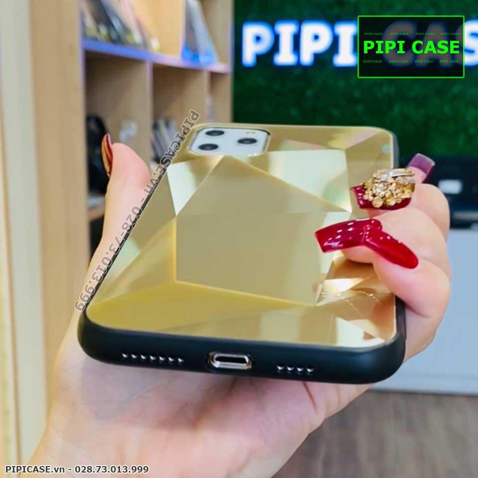 Ốp Lưng iPhone 11 Pro Max - Kim Cương 6D - Vàng