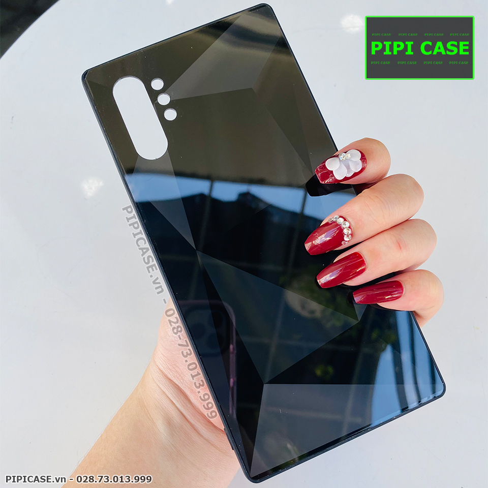 Ốp Lưng Samsung Note 10 Plus - Kim Cương 6D - Đen
