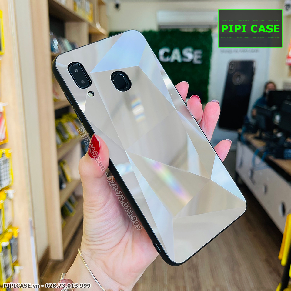 Ốp Lưng Samsung A20 / A30 - Kim Cương 6D - Bạc