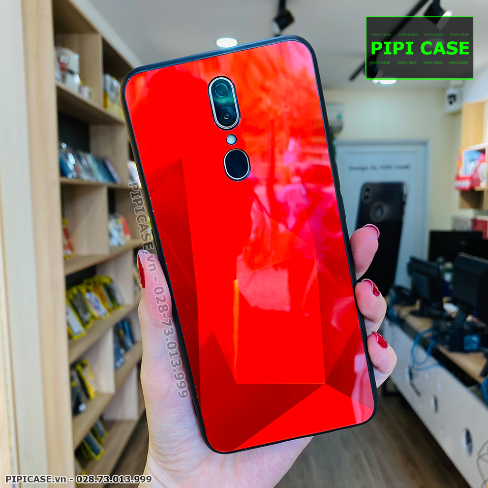 Ốp Lưng Oppo F11 - Kim Cương 6D - Đỏ