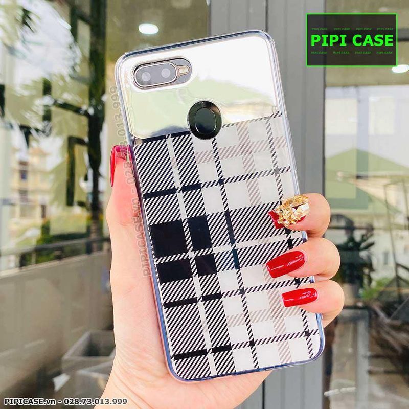 Ốp Lưng Oppo F9 - Gương Caro - Đen