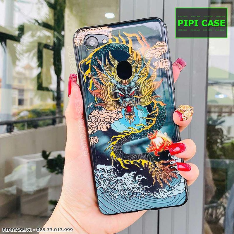 Ốp Lưng Oppo F7 - Mẫu 3D - Rồng Xanh
