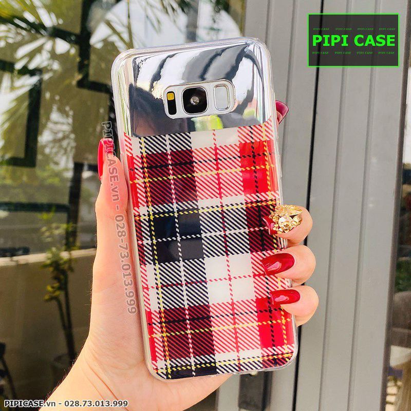 Ốp Lưng Samsung S8 Plus - Gương Caro - Đỏ