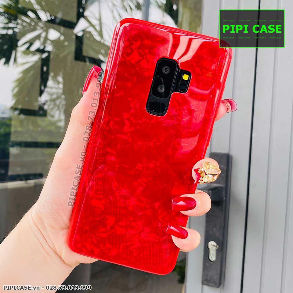 Ốp Lưng Samsung S9 Plus - Vân Đá - Đỏ
