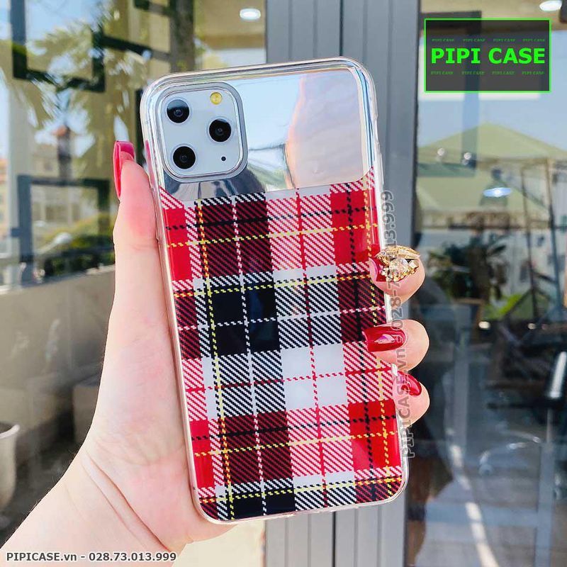 Ốp Lưng iPhone 11 Pro Max - Gương Caro - Đỏ