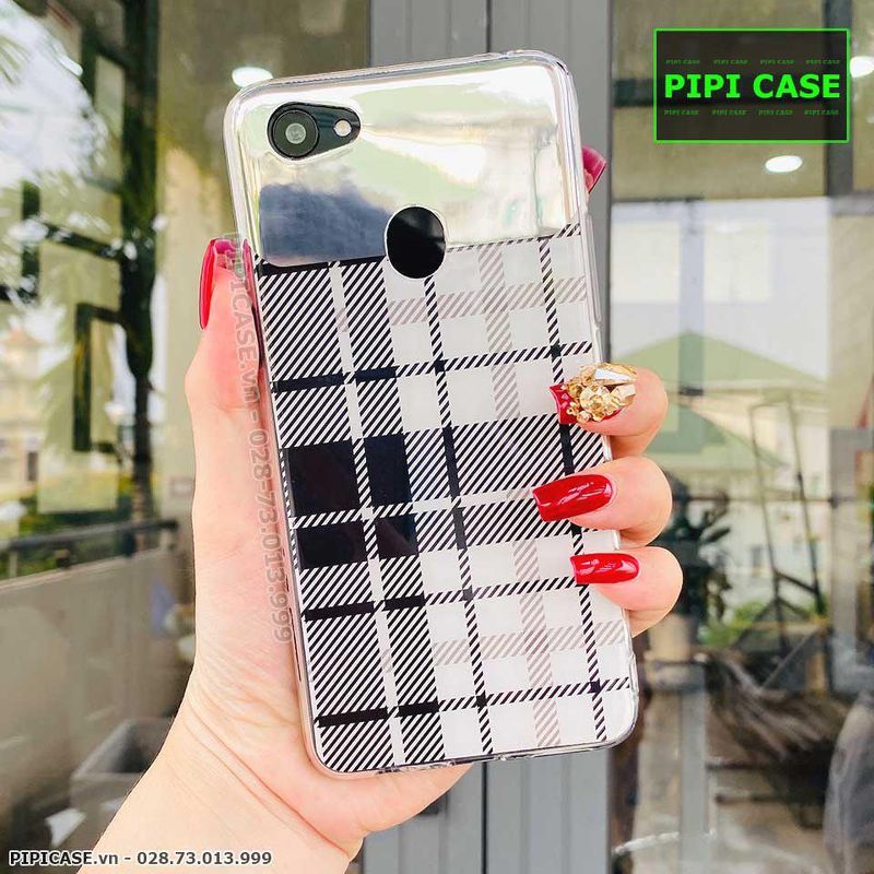 Ốp Lưng Oppo F7 - Gương Caro - Đen