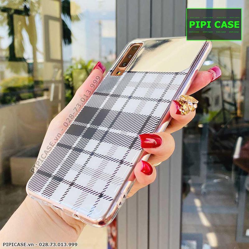 Ốp Lưng Samsung A7 2018 - Gương Caro - Đen