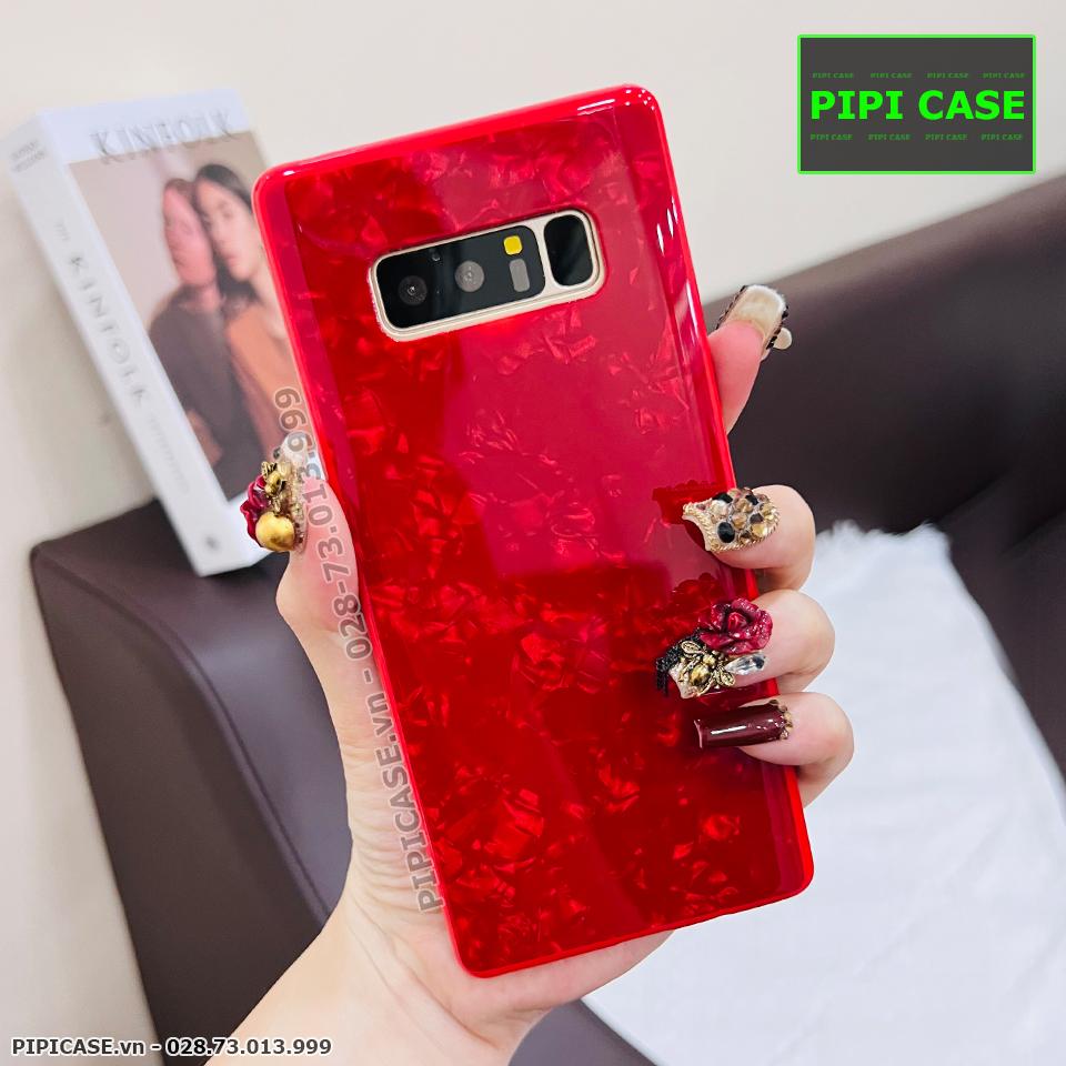 Ốp Lưng Samsung Note 8 - Vân Đá - Đỏ