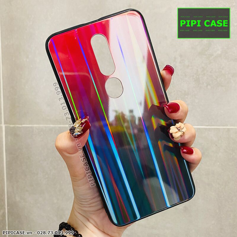 Ốp Lưng Oppo F11 Pro - Kính Cầu Vồng - Đỏ