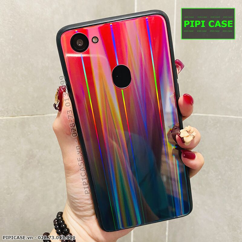 Ốp Lưng Oppo F7 - Kính Cầu Vồng - Đỏ