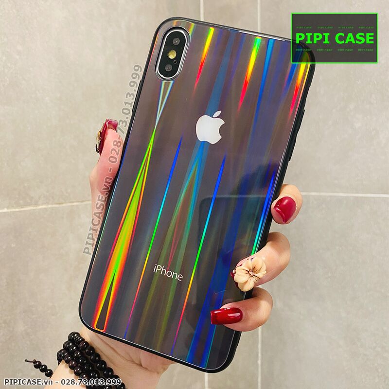 Ốp Lưng iPhone X / XS - Kính Cầu Vồng - Đen