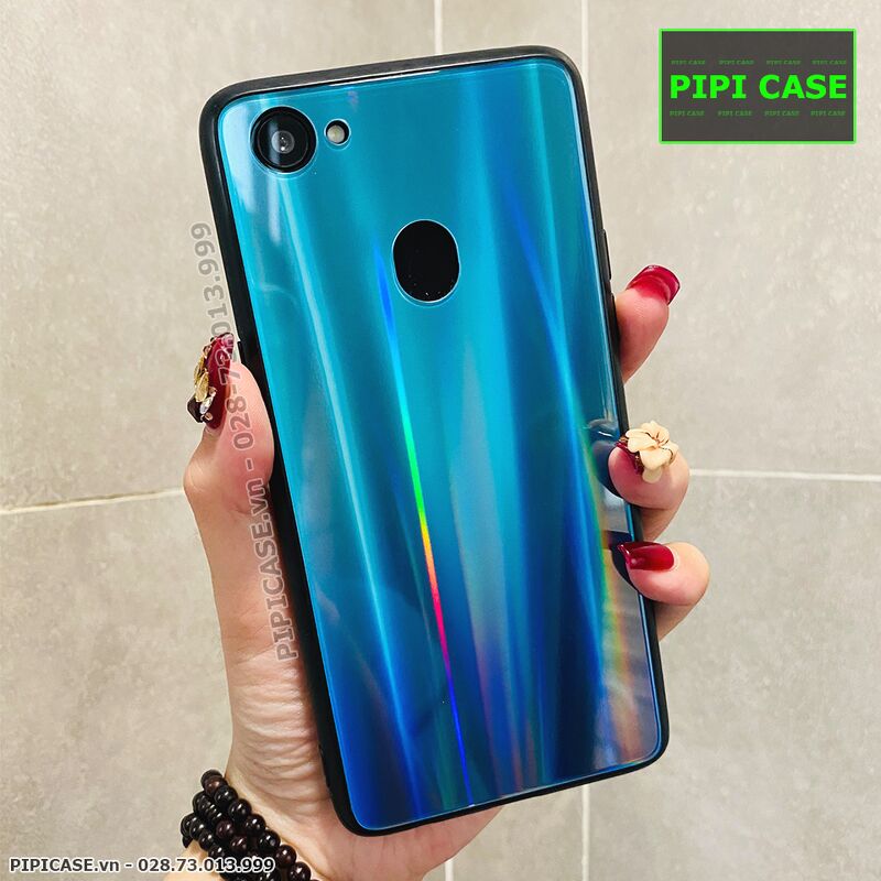 Ốp Lưng Oppo F7 - Kính Cầu Vồng - Xanh