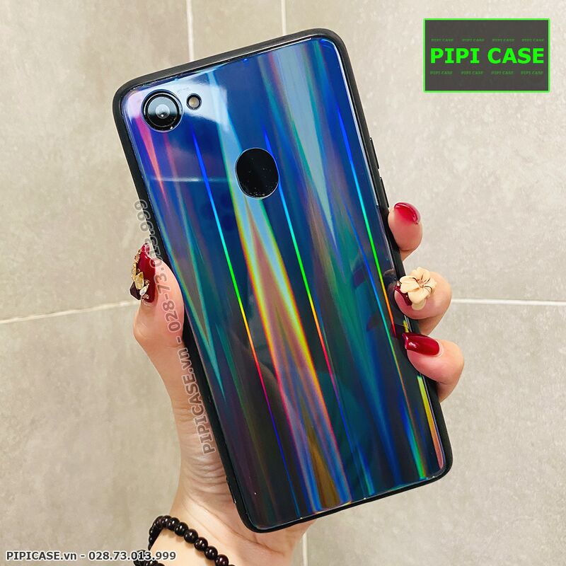 Ốp Lưng Oppo F7 - Kính Cầu Vồng - Xanh Đen