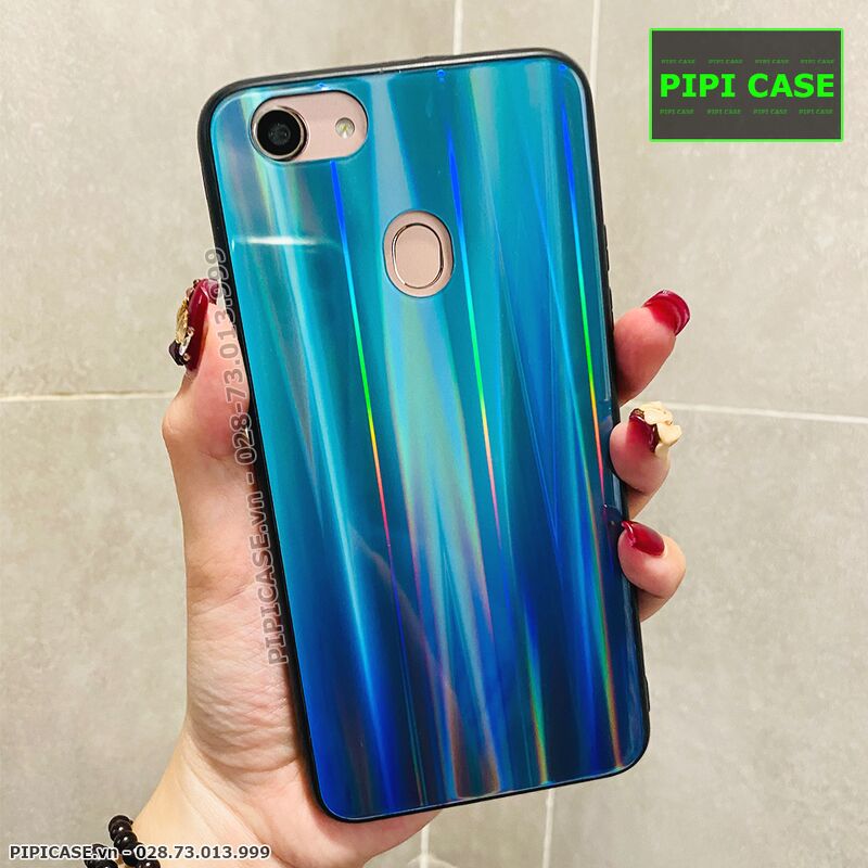 Ốp Lưng Oppo F5 - Kính Cầu Vồng - Xanh Ngọc