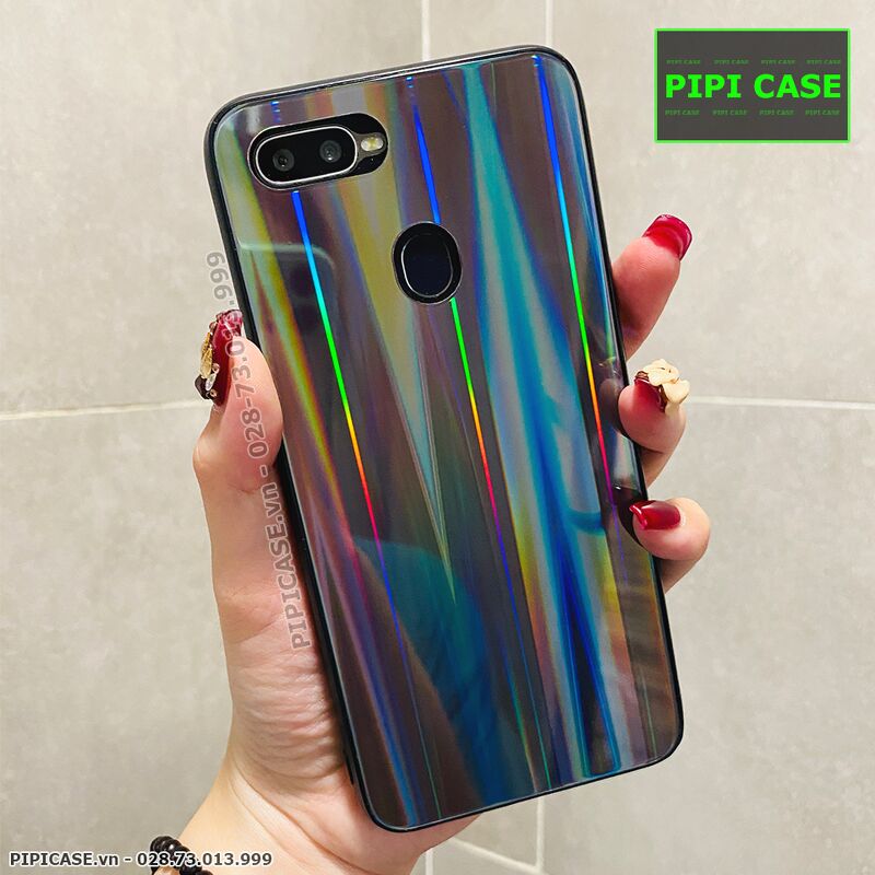 Ốp Lưng Oppo F9 - Kính Cầu Vồng - Đen