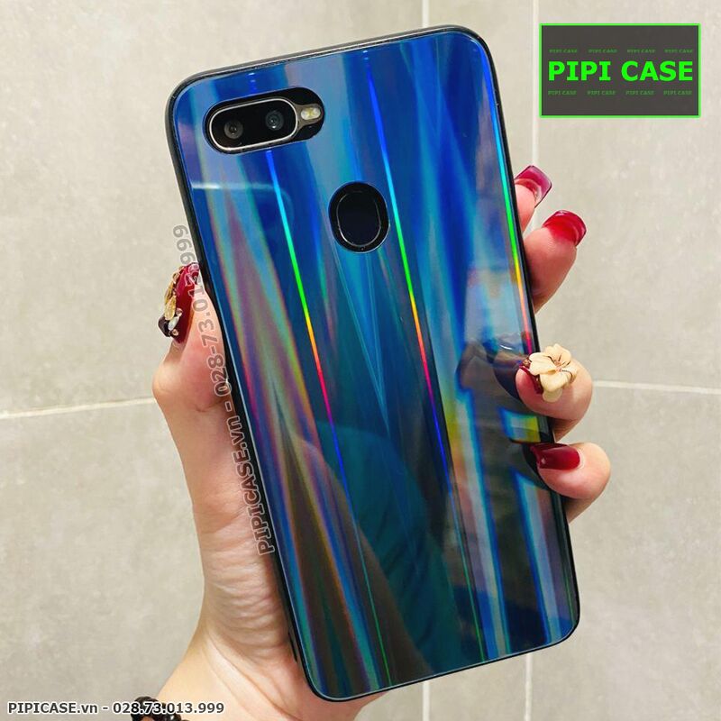 Ốp Lưng Oppo F9 - Kính Cầu Vồng - Xanh Ngọc