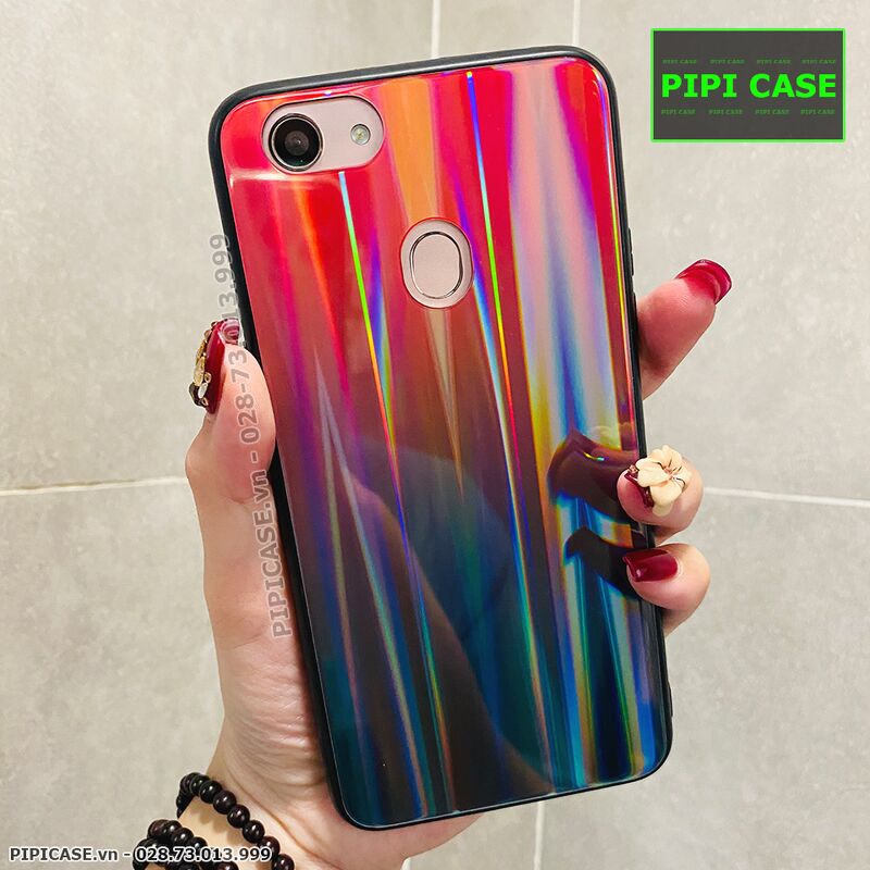 Ốp Lưng Oppo F5 - Kính Cầu Vồng - Đỏ