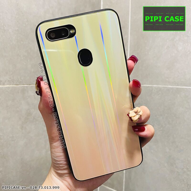 Ốp Lưng Oppo F9 - Kính Cầu Vồng - Vàng