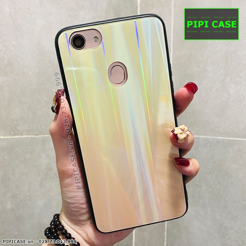 Ốp Lưng Oppo F5 - Kính Cầu Vồng - Vàng