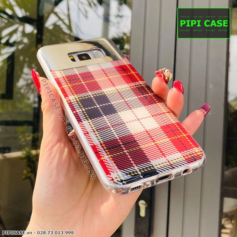 Ốp Lưng Samsung S8 Plus - Gương Caro - Đỏ