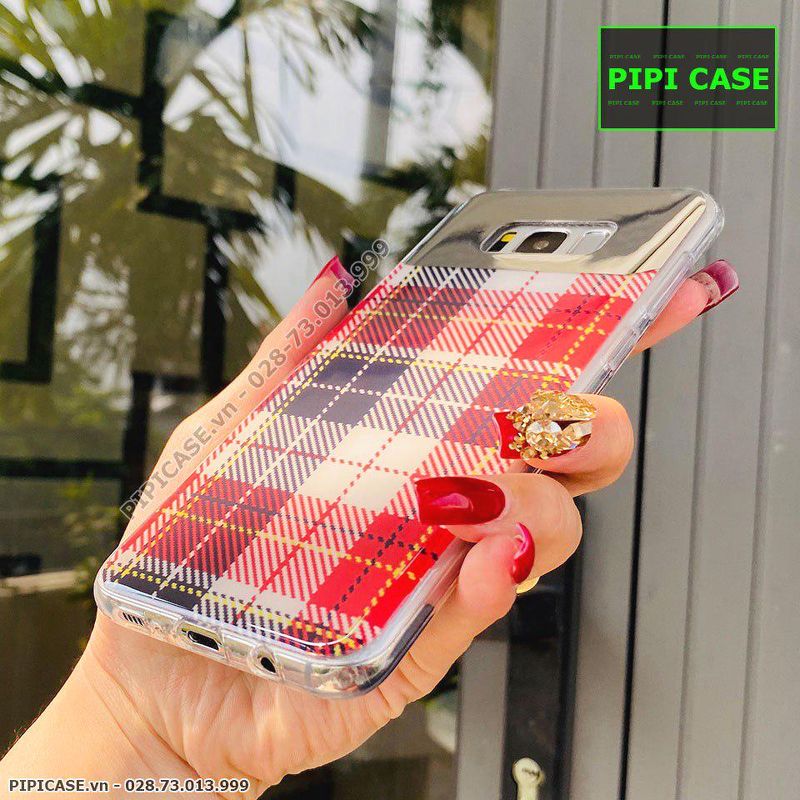 Ốp Lưng Samsung S8 Plus - Gương Caro - Đỏ