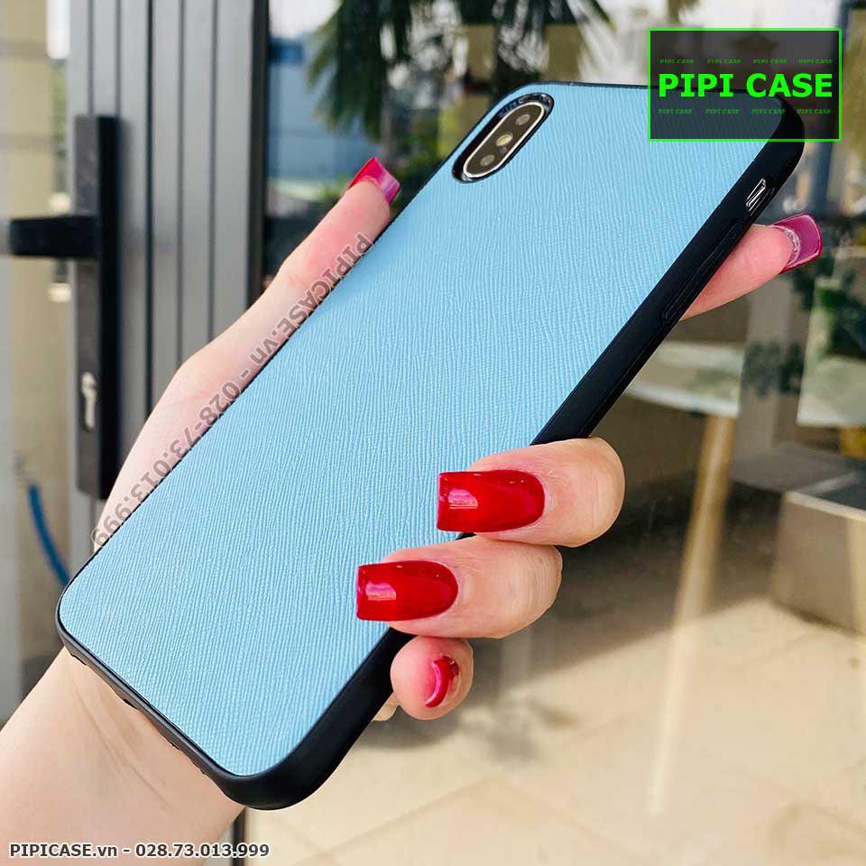 Ốp Lưng iPhone XS Max - Simple Da - Xanh