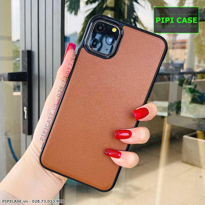 Ốp Lưng iPhone 11 Pro Max - Simple Da - Nâu