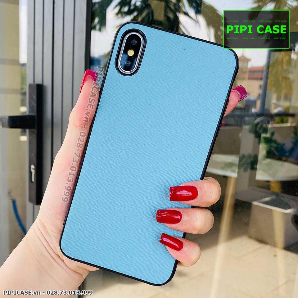 Ốp Lưng iPhone XS Max - Simple Da - Xanh