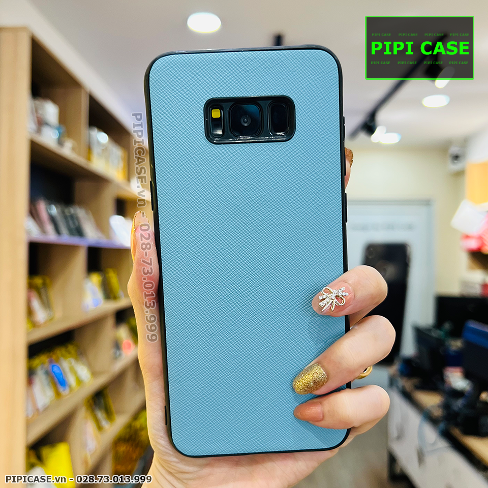 Ốp Lưng Samsung S8 Plus - Simple Da - Xanh