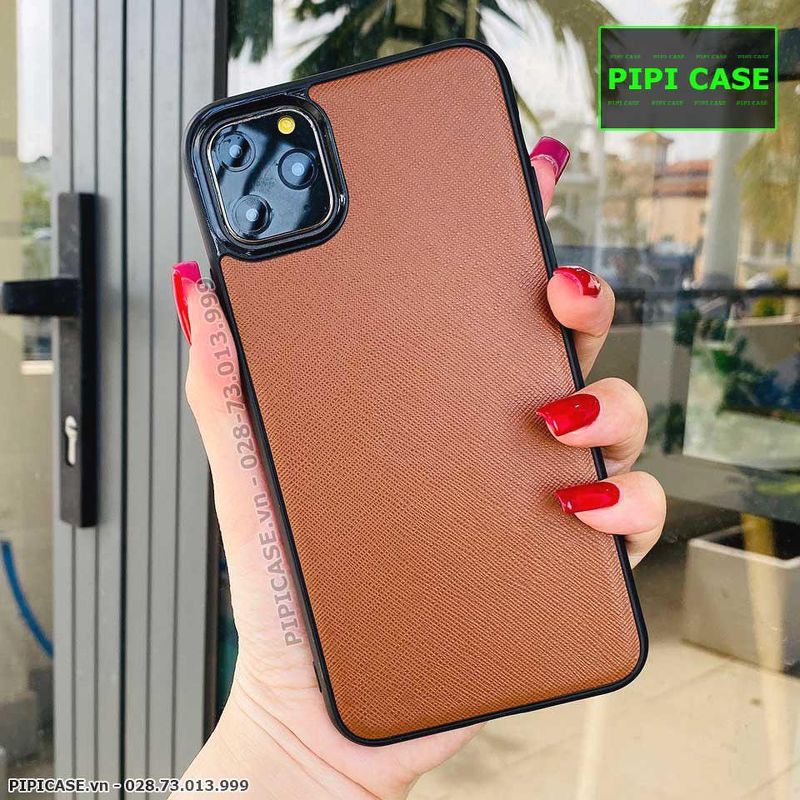 Ốp Lưng iPhone 11 Pro Max - Simple Da - Nâu