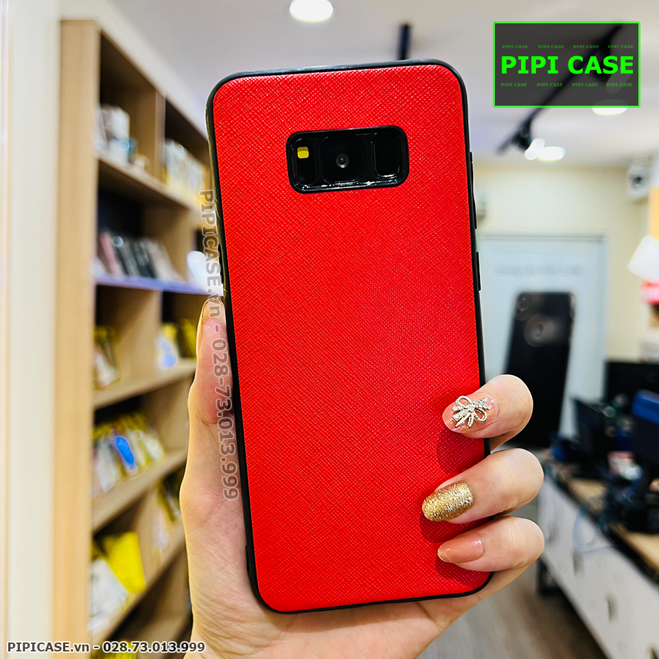 Ốp Lưng Samsung S8 Plus - Simple Da - Đỏ