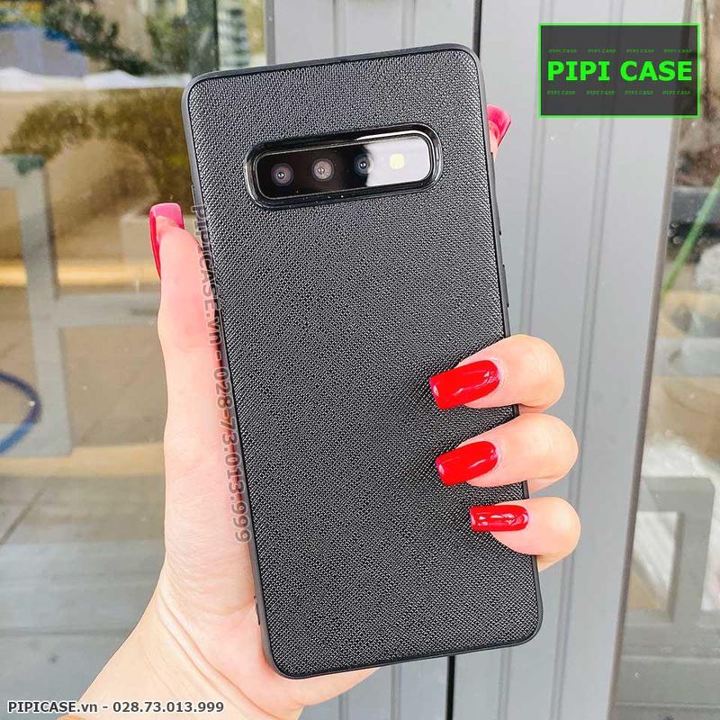 Ốp Lưng Samsung S10 - Simple Da - Đen