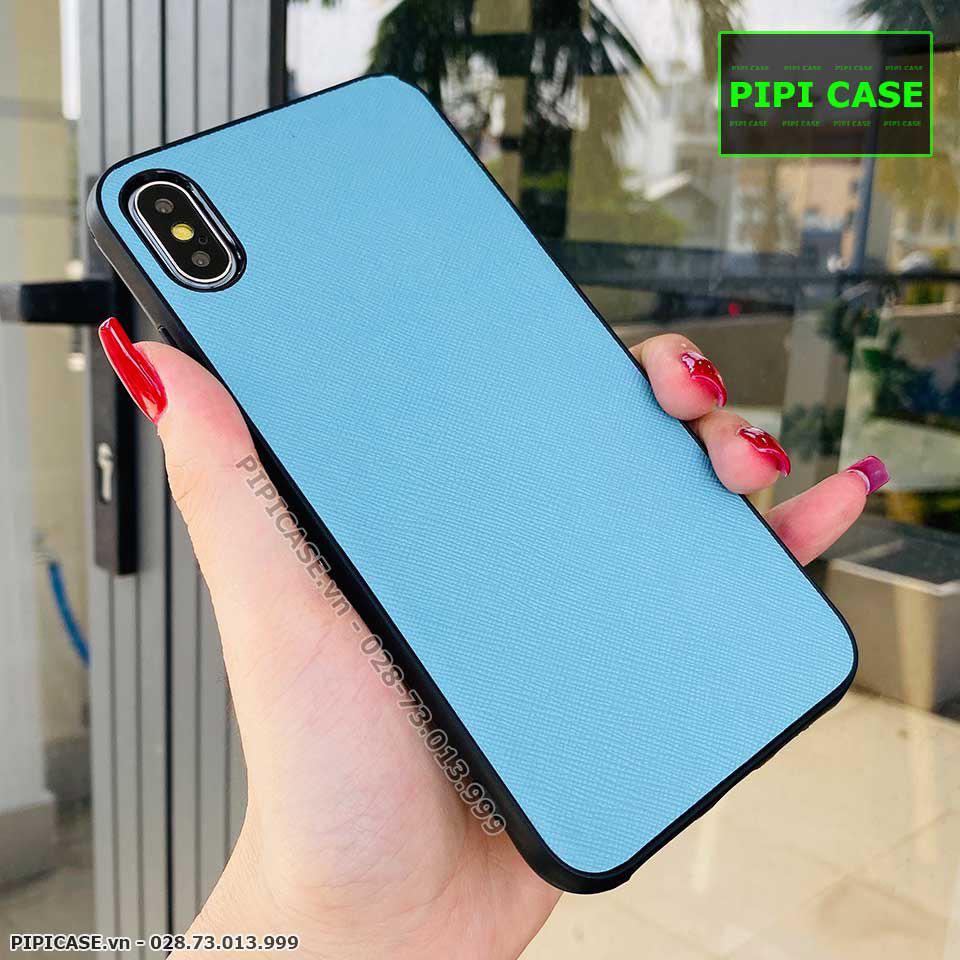 Ốp Lưng iPhone XS Max - Simple Da - Xanh