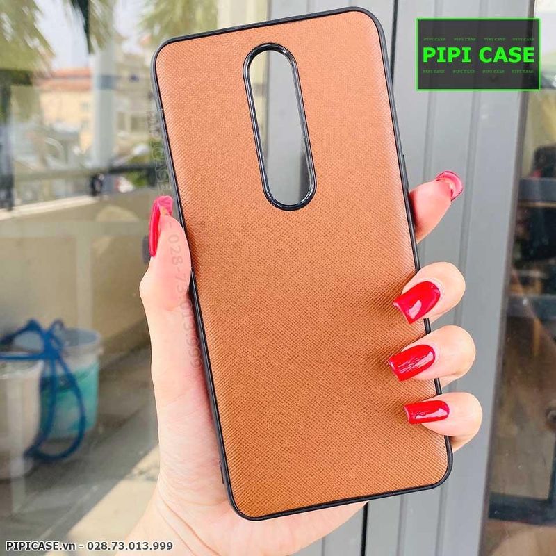Ốp Lưng Oppo F11 Pro - Simple Da - Nâu