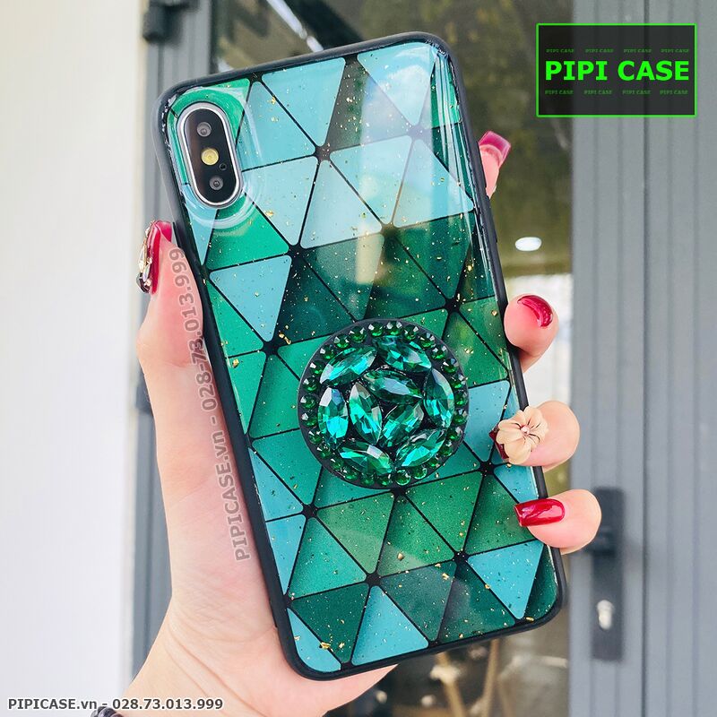 Ốp Lưng iPhone X / XS - Tam giác - Xanh Lá