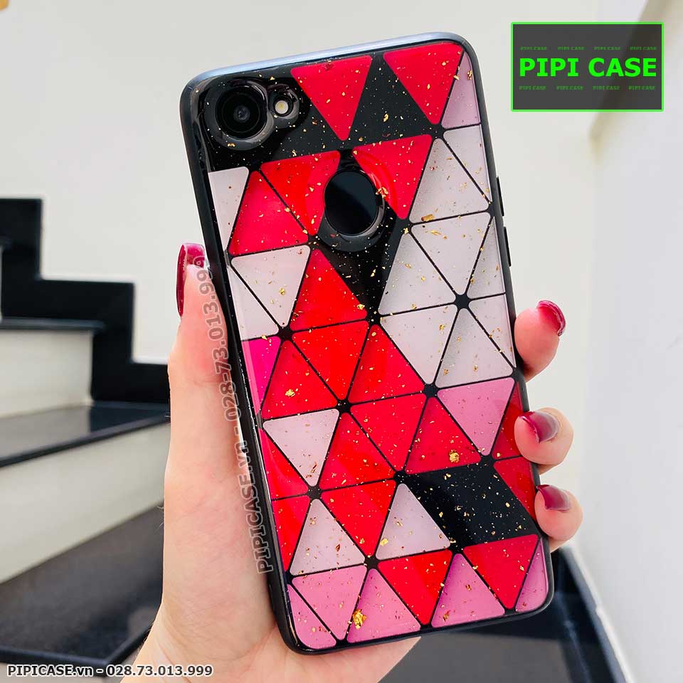 Ốp Lưng Oppo F7 - Tam giác - Đỏ