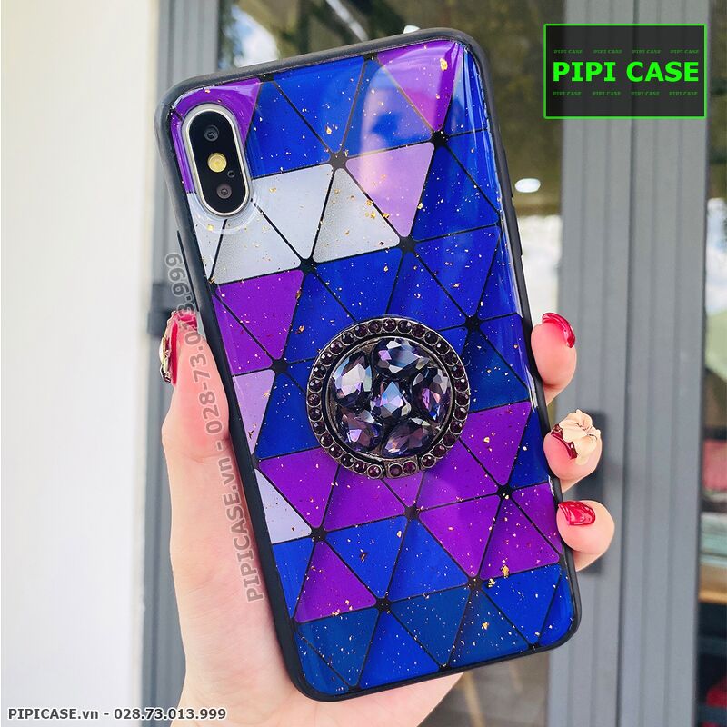 Ốp Lưng iPhone X / XS - Tam giác - Tím