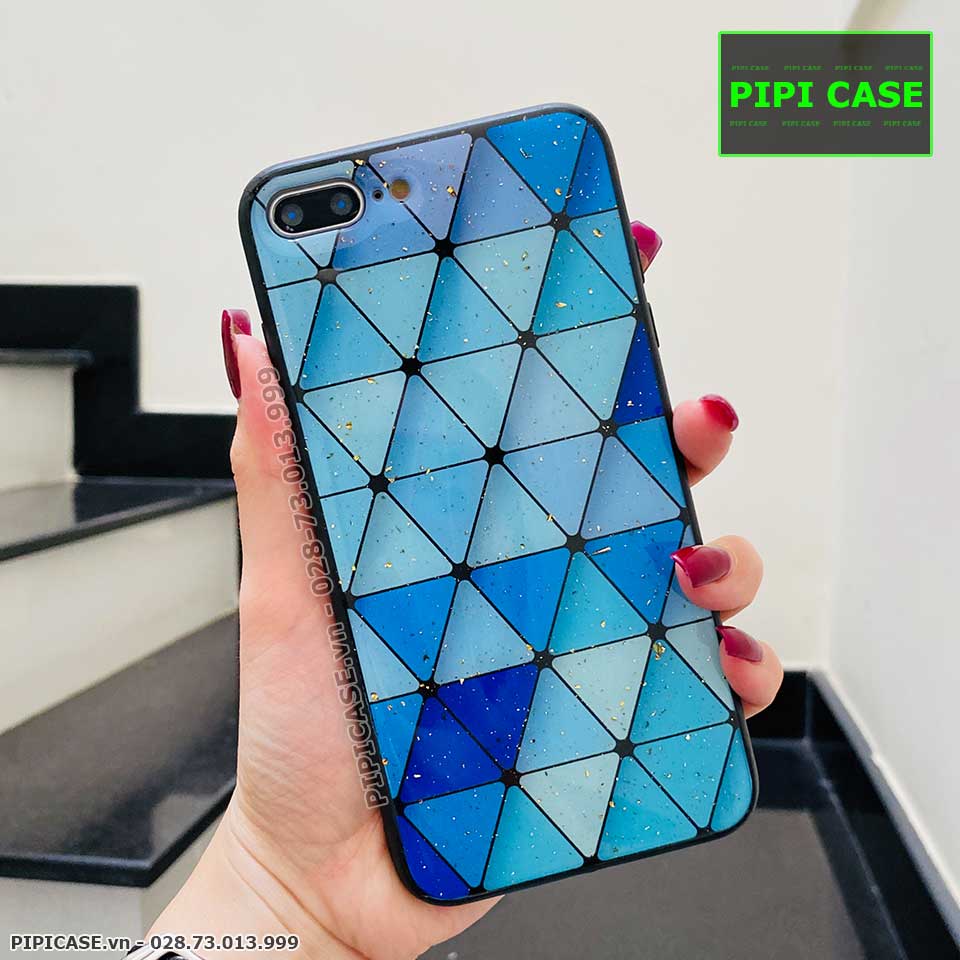 Ốp Lưng iPhone 7 Plus / 8 Plus - Tam Giác - Xanh Dương