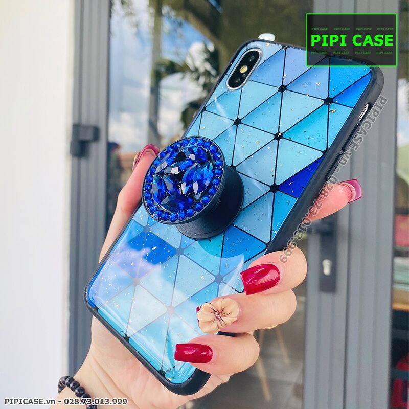 Ốp Lưng iPhone X / XS - Tam giác - Xanh Dương