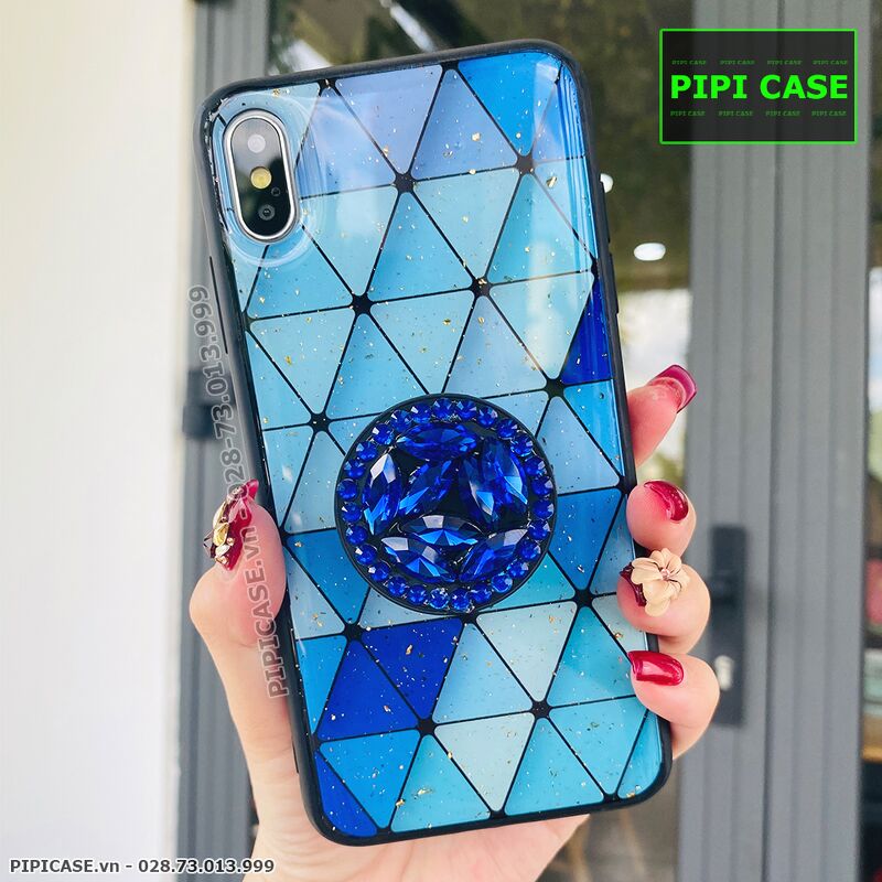 Ốp Lưng iPhone XS Max - Tam giác - Xanh Dương