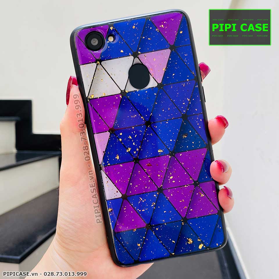 Ốp Lưng Oppo F7 - Tam giác - Tím