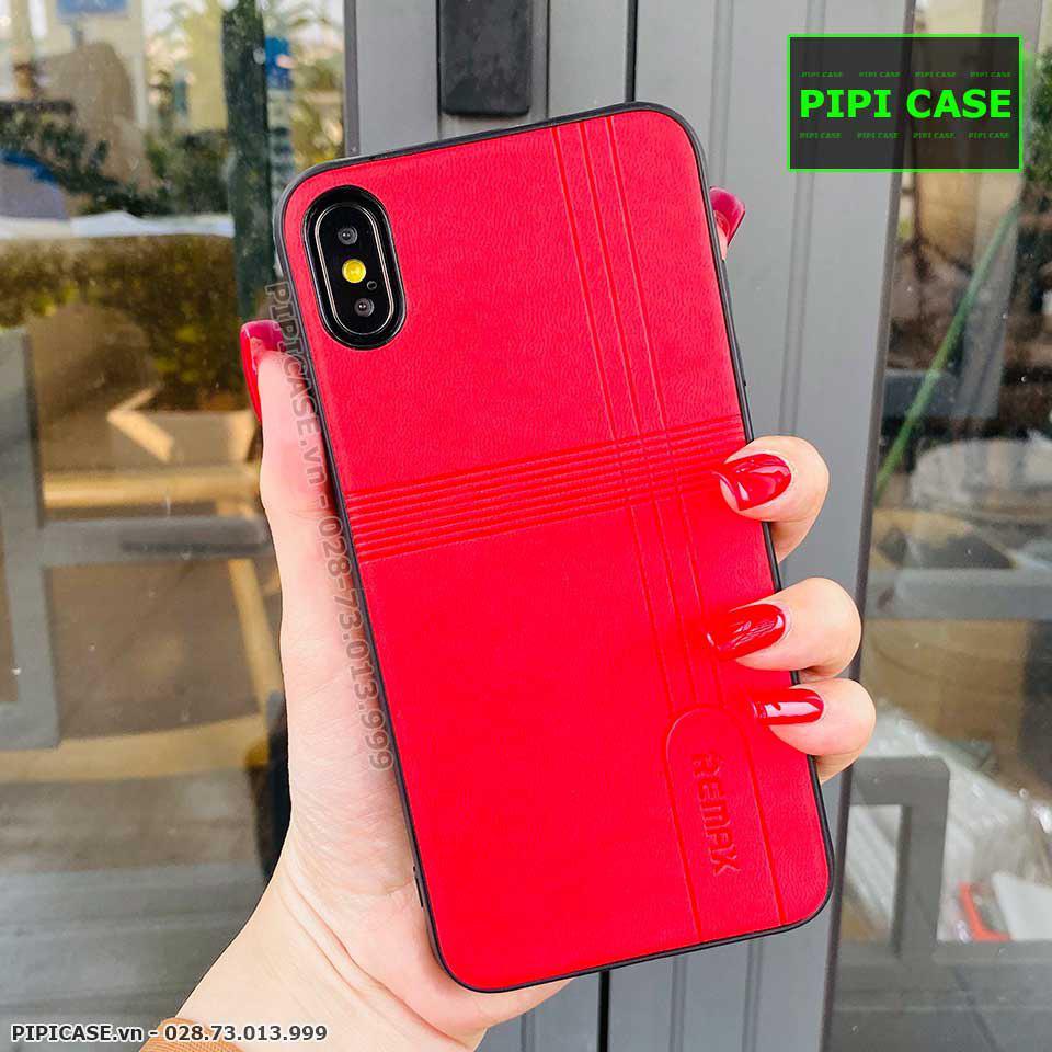 Ốp Lưng iPhone X / XS - Da Remax - Đỏ